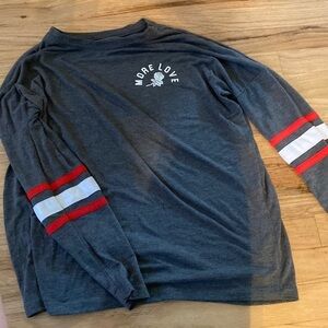 More love super soft gray shirt long sleeve